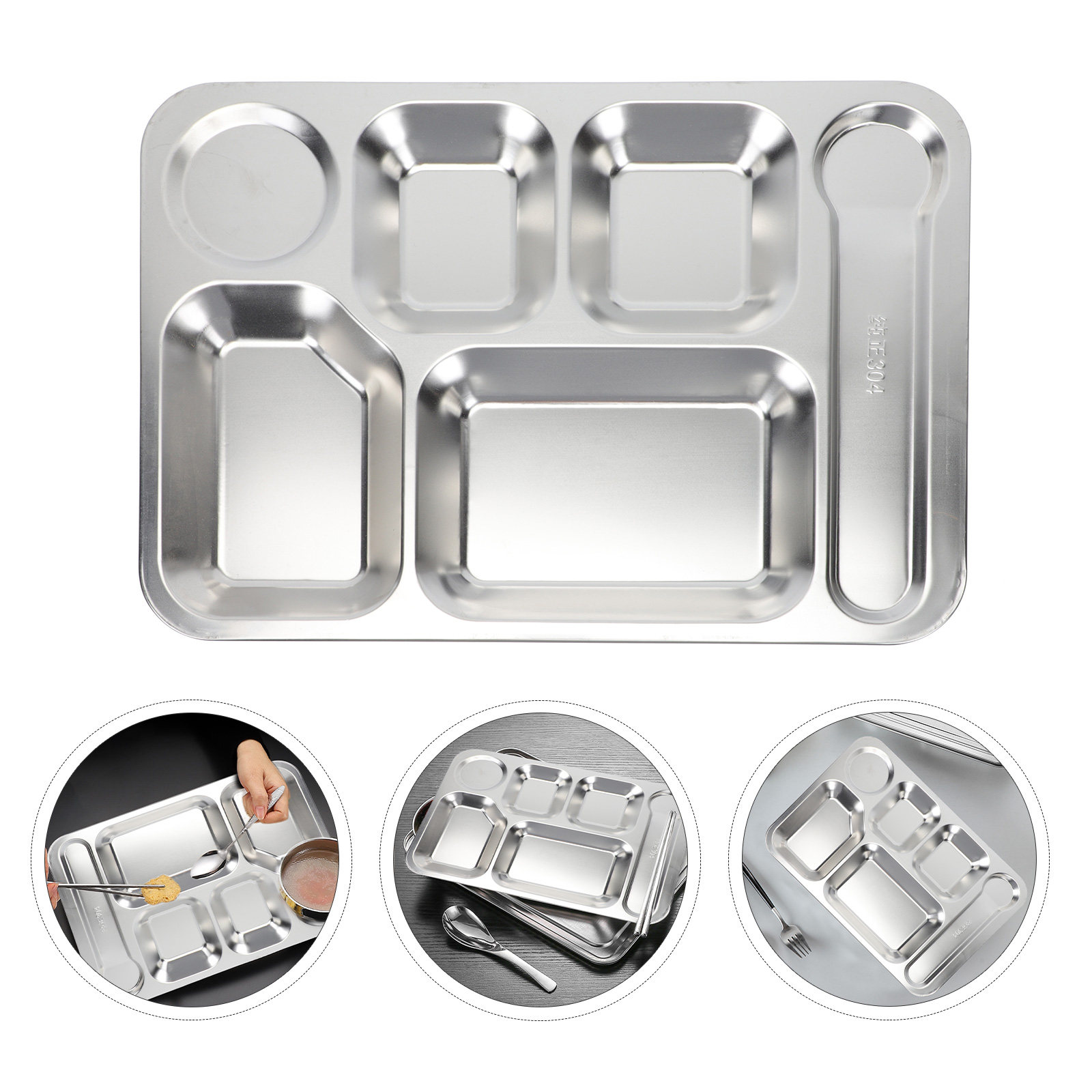 Meal Prep Containers - 1 шт. серебристый ланч-поднос с 6