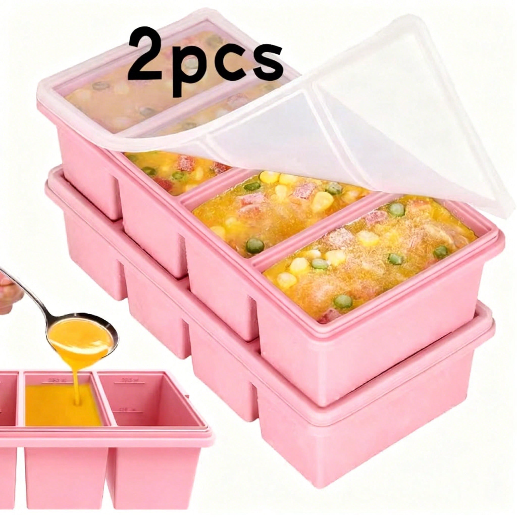 Meal Prep Containers - Набор из 2 силиконовых контейнеров для