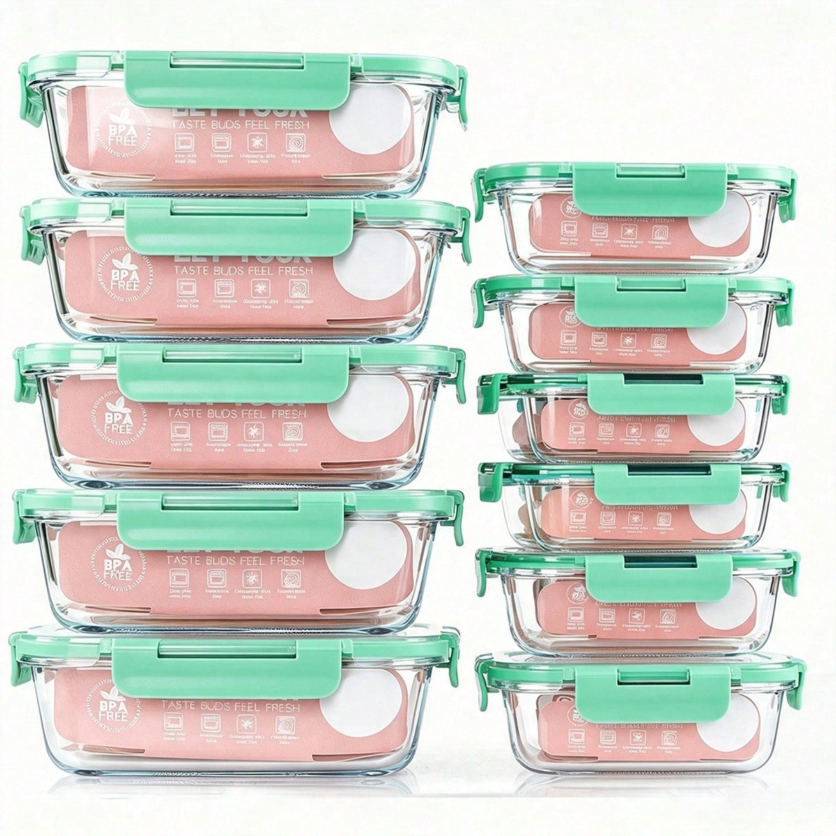 Meal Prep Containers - Набор из 10 стеклянных контейнеров для