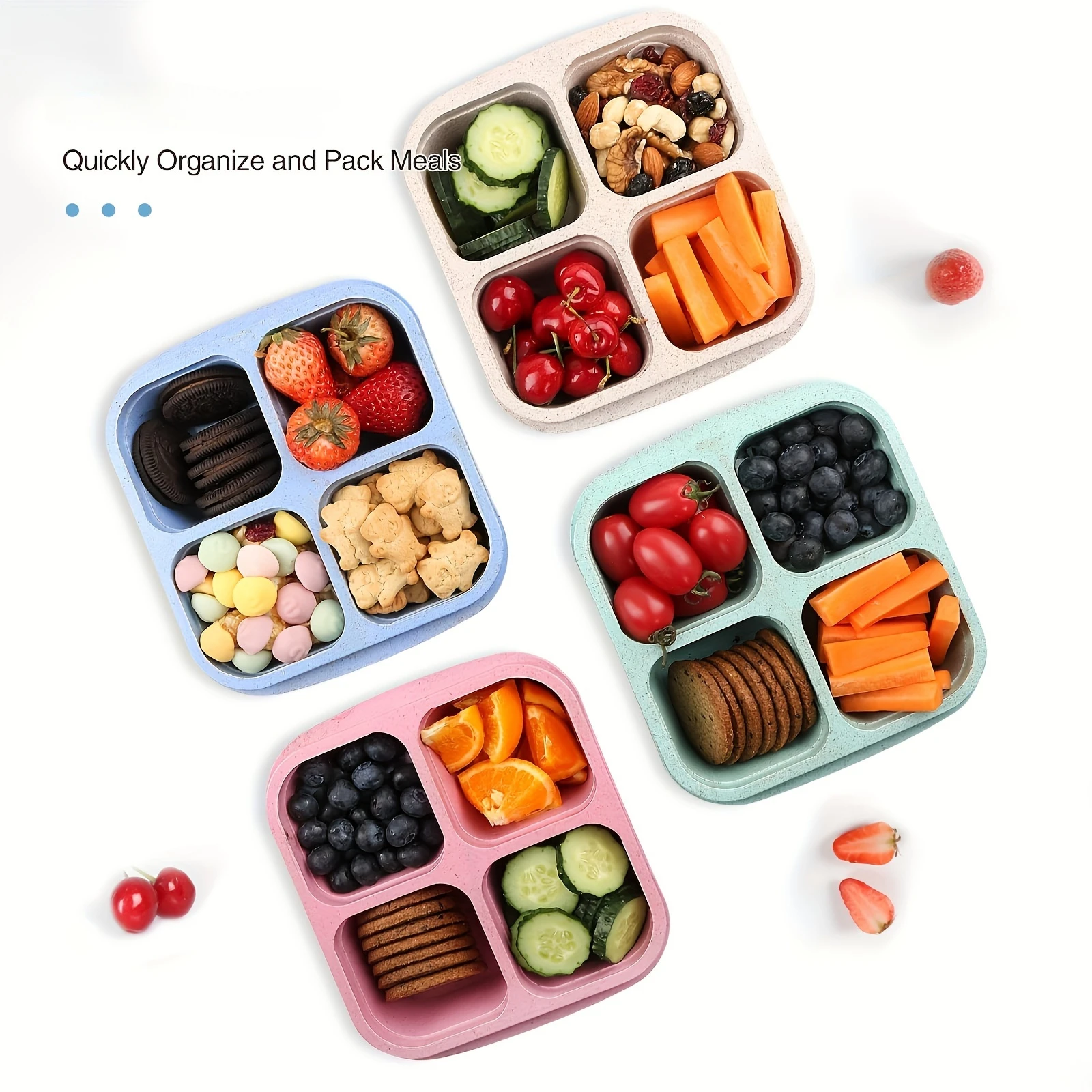 Коробка для закусок с четырьмя – обзор и цена Meal Prep Containers